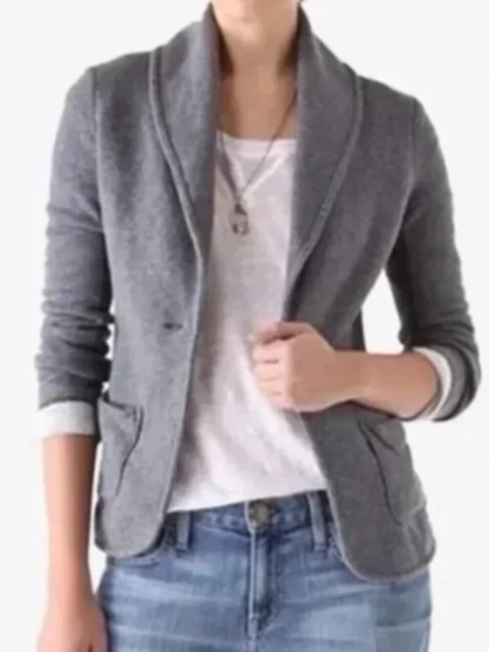 James Perse Cotton Knit Blazer, French Terry - Womens Small (1)